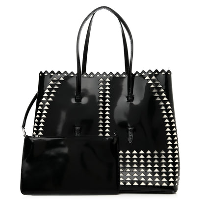 Alaia Patent Laser Cut Tote Black 1 of 10