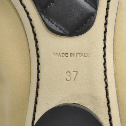 Chanel Lambskin Elastic CC Ballet Flats 37 Black Beige 7 of 10