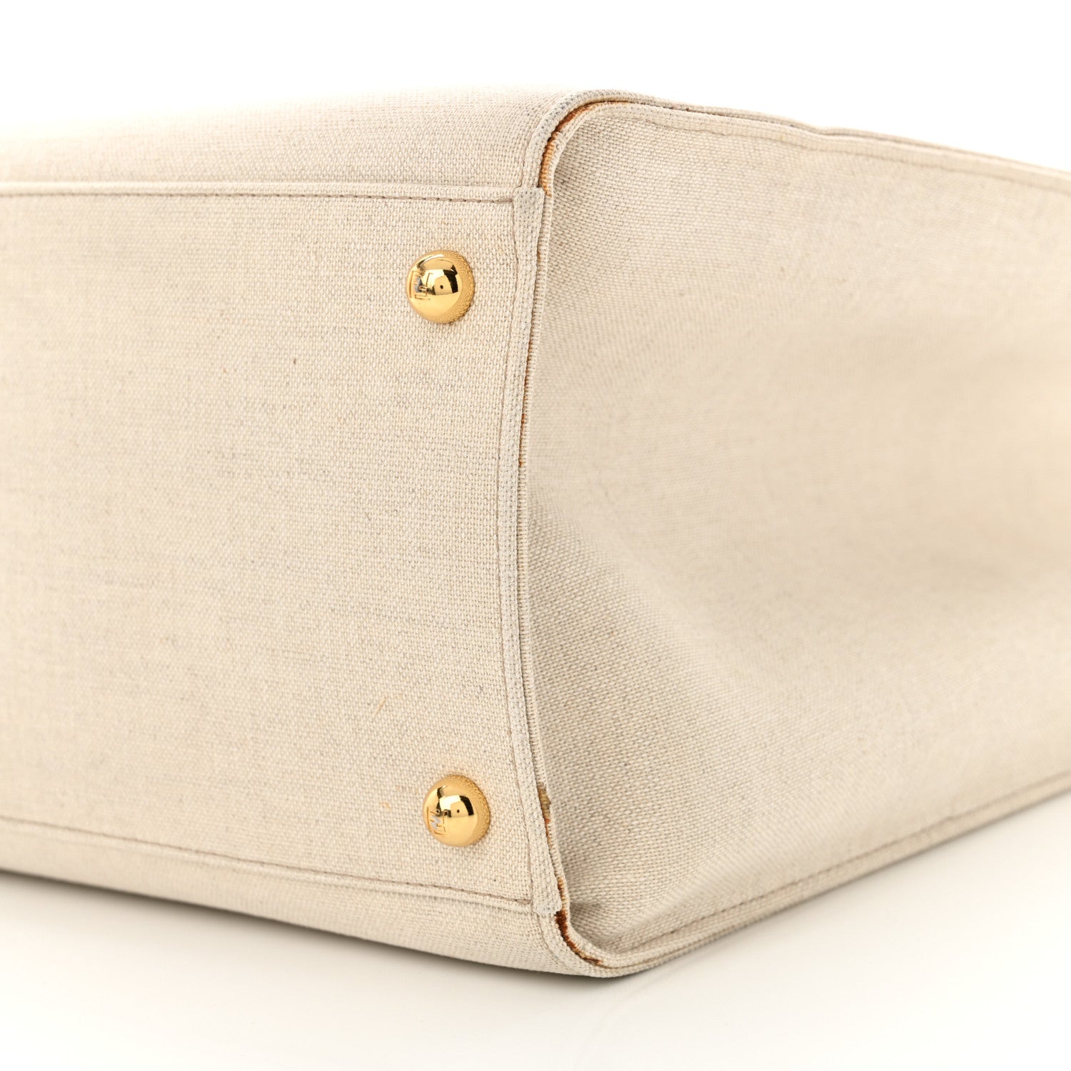 Fendi Canvas Vitello King Logo Embroidered Medium Fendi Sunshine Shopper Tote Grezzo Ghianda 9 of 18