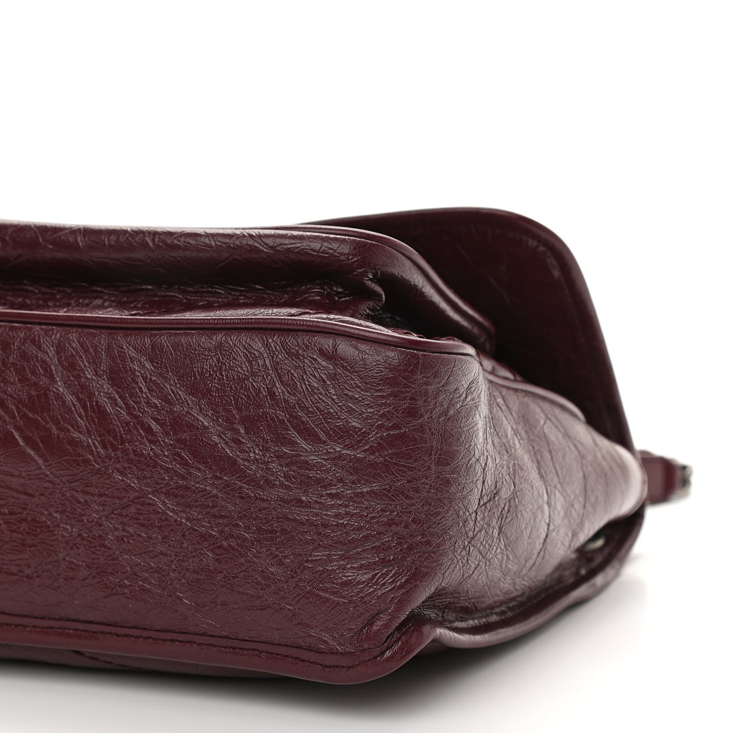 Saint Laurent Crinkled Calfskin Matelasse Monogram Medium Niki Chain Satchel Burgundy 11 of 11
