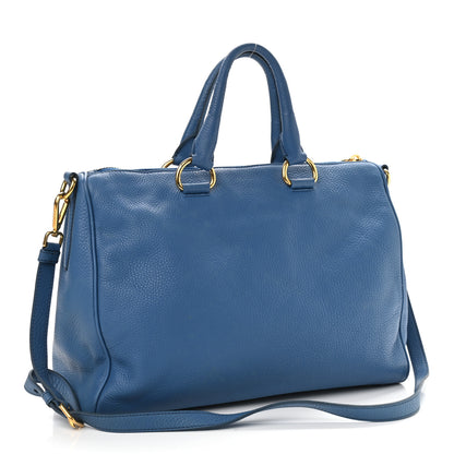 Prada Vitello Daino Bauletto Tote Cobalto 2 of 13