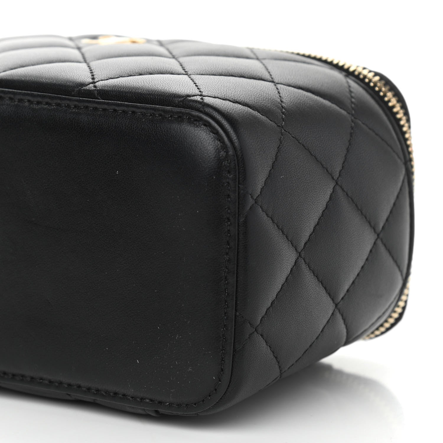 Chanel Lambskin Quilted Small Pearl Crush Vanity Case With Chain Black 10 of 11