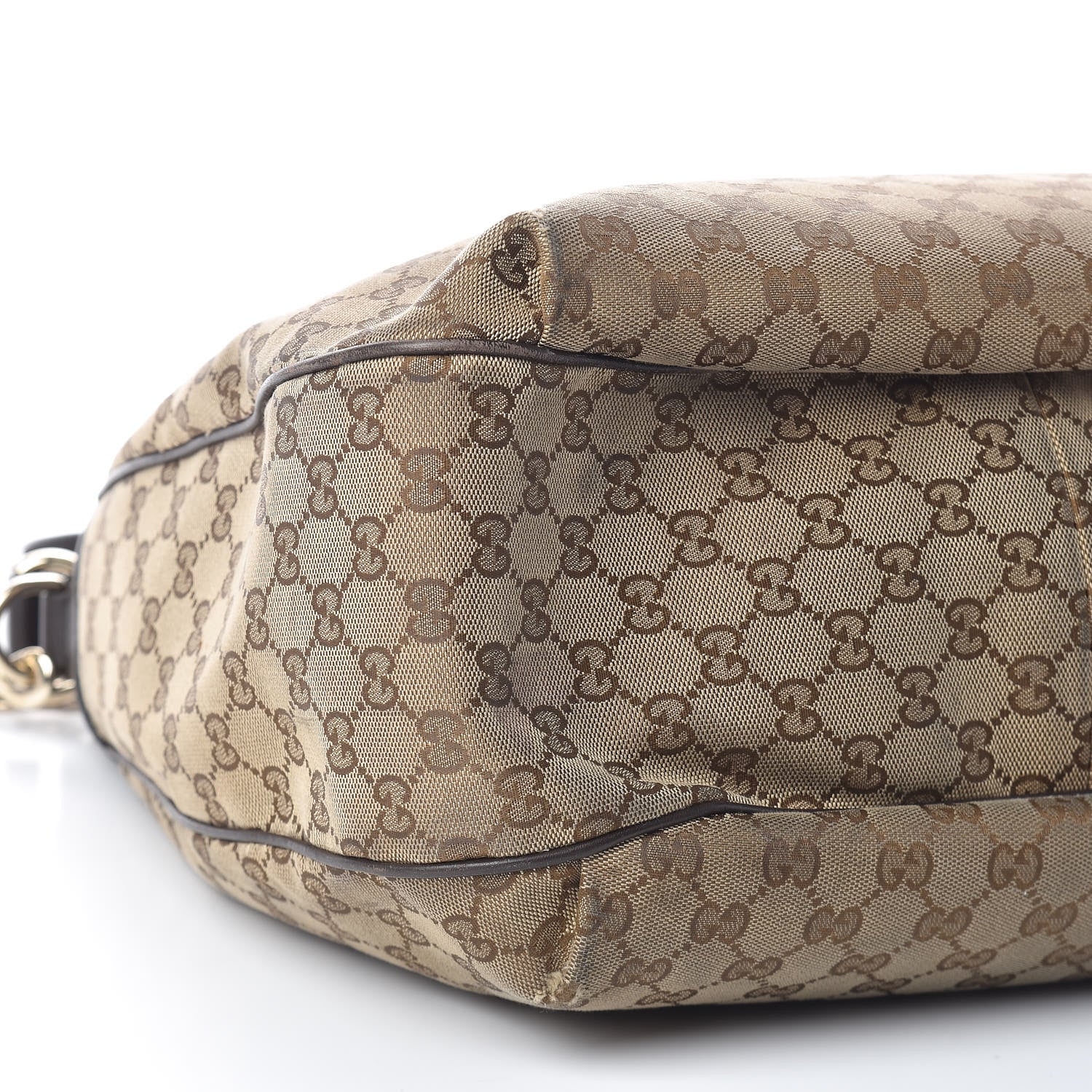 Gucci Monogram Margaux Calfskin Medium Emily Hobo Beige Ebony Cocoa 10 of 11
