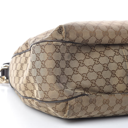 Gucci Monogram Margaux Calfskin Medium Emily Hobo Beige Ebony Cocoa 10 of 11
