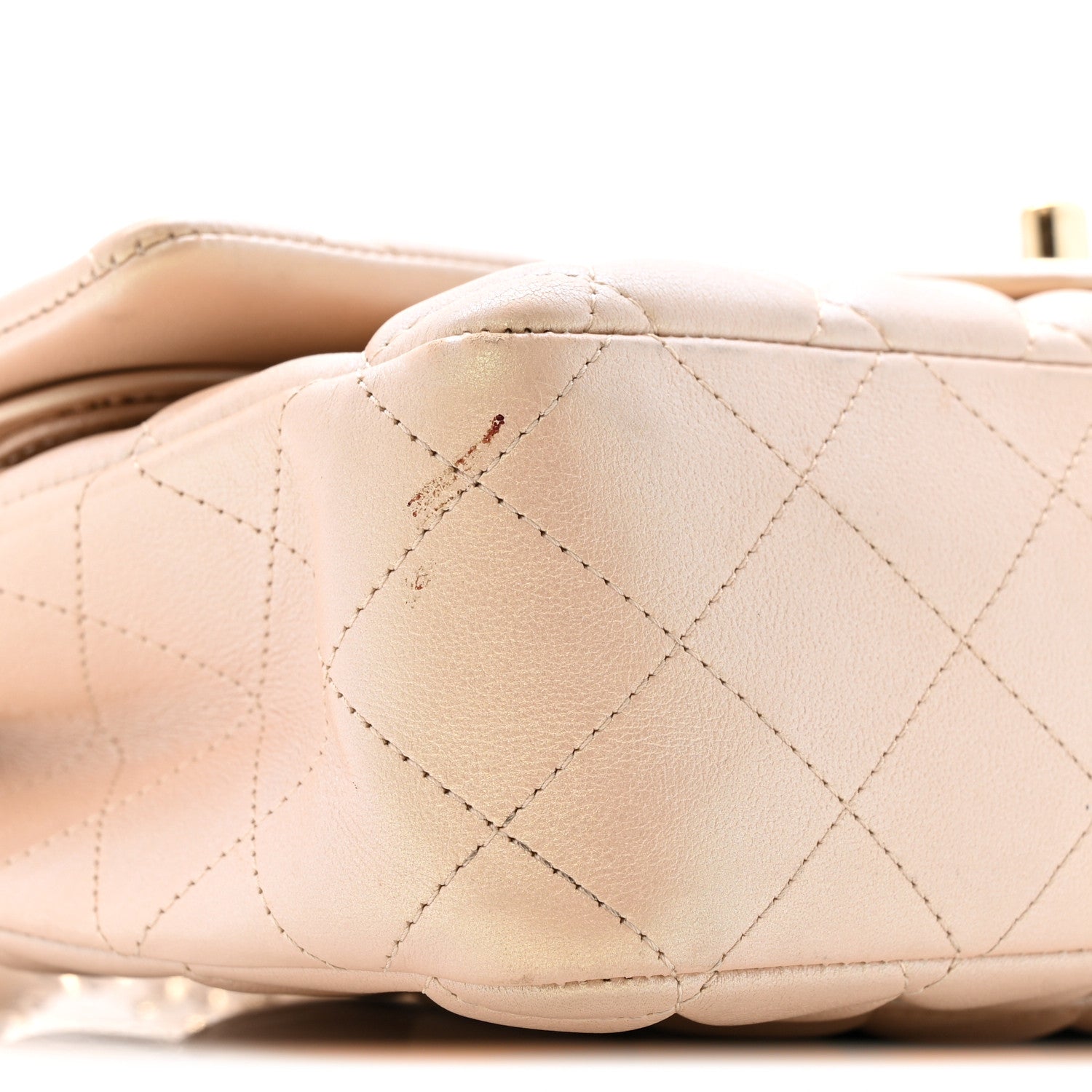 Chanel Iridescent Lambskin Quilted Medium Double Flap Beige 9 of 13