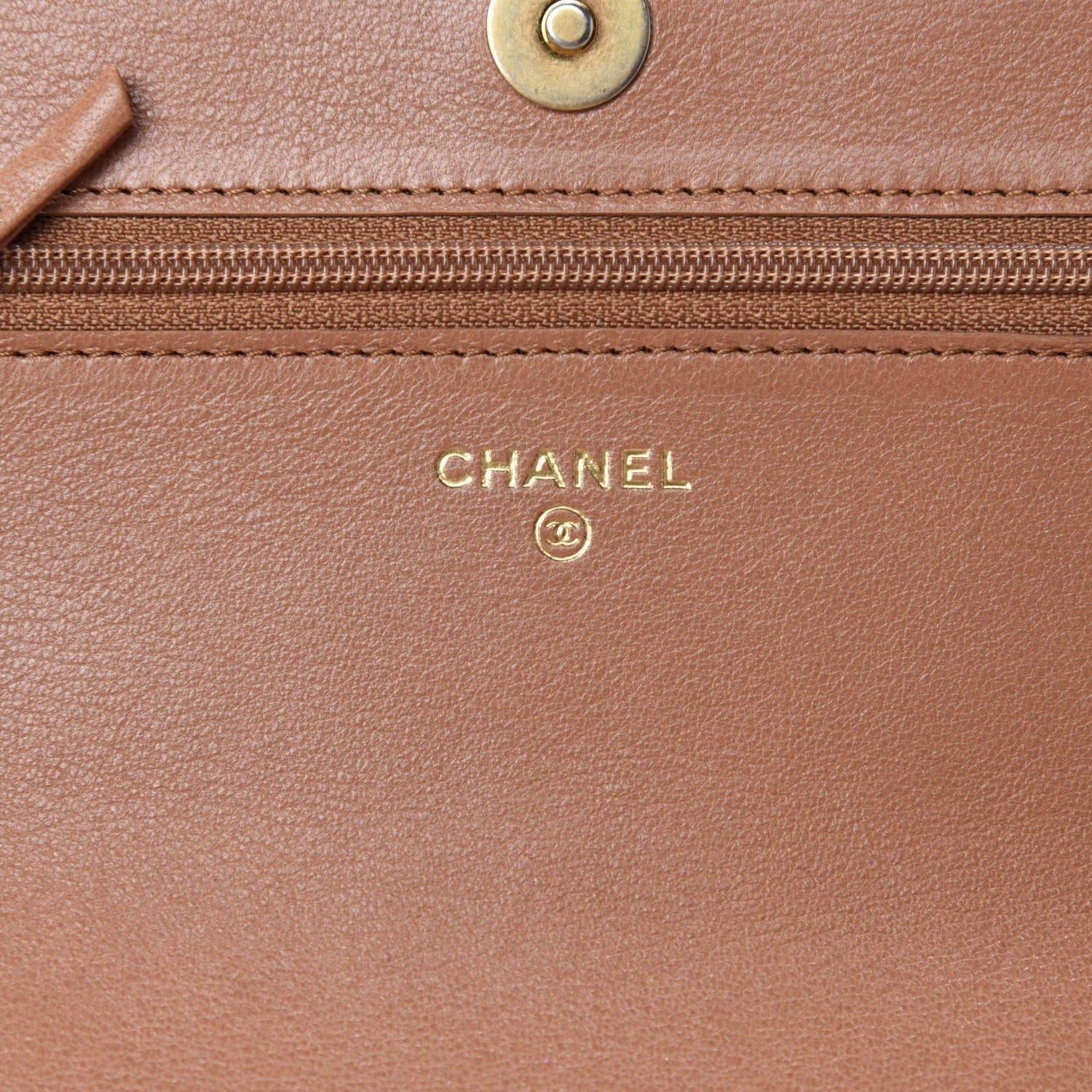 Chanel Lambskin Quilted Chanel 19 Wallet On Chain WOC Brown 8 of 12