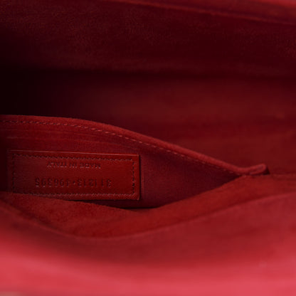 Saint Laurent Calfskin Classic Y Ligne Clutch Red 9 of 10