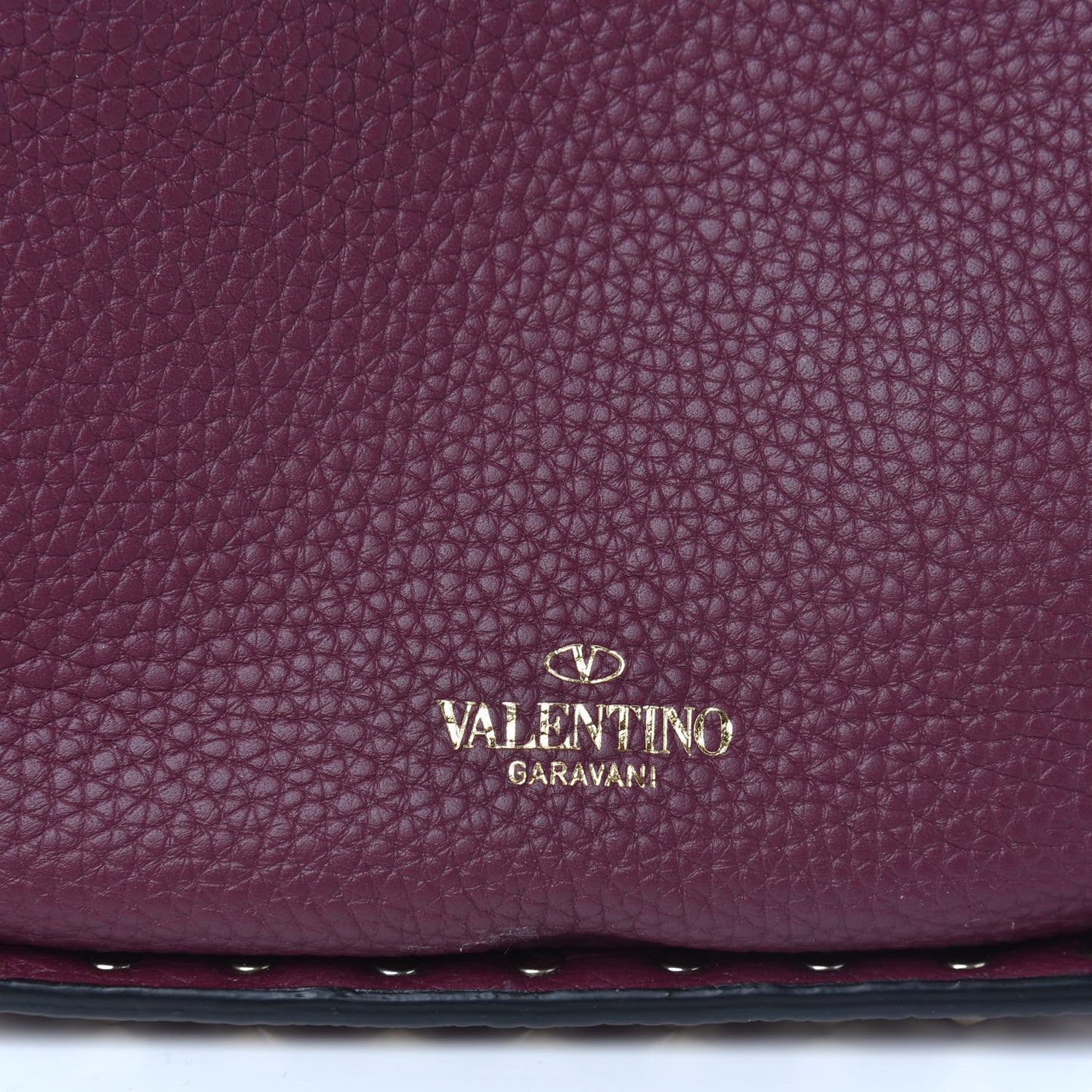 Alce Printed Calfskin Rockstud Bucket Bag Garnet