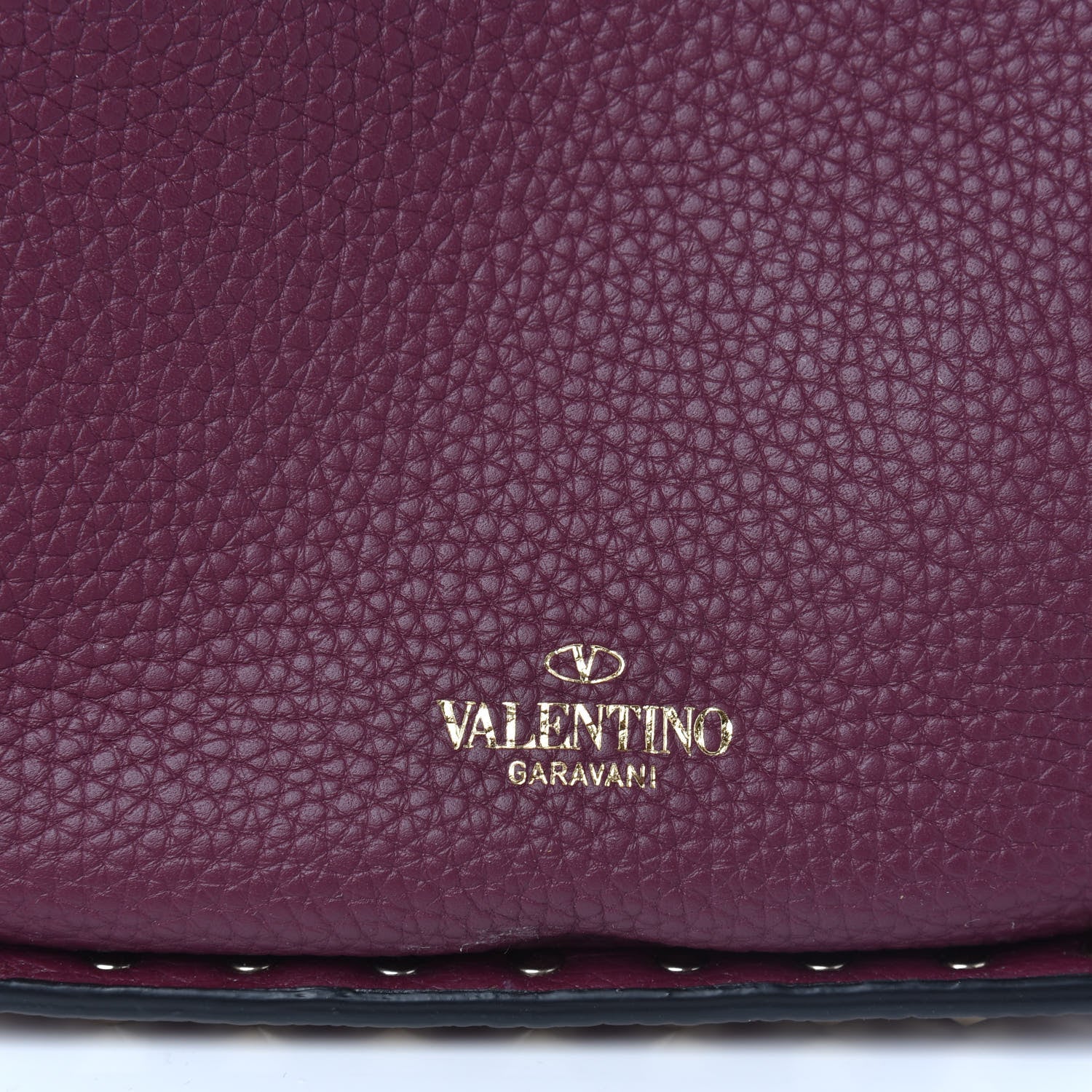 Valentino Garavani Alce Printed Calfskin Rockstud Bucket Bag Garnet 9 of 9