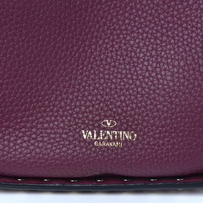 Valentino Garavani Alce Printed Calfskin Rockstud Bucket Bag Garnet 9 of 9