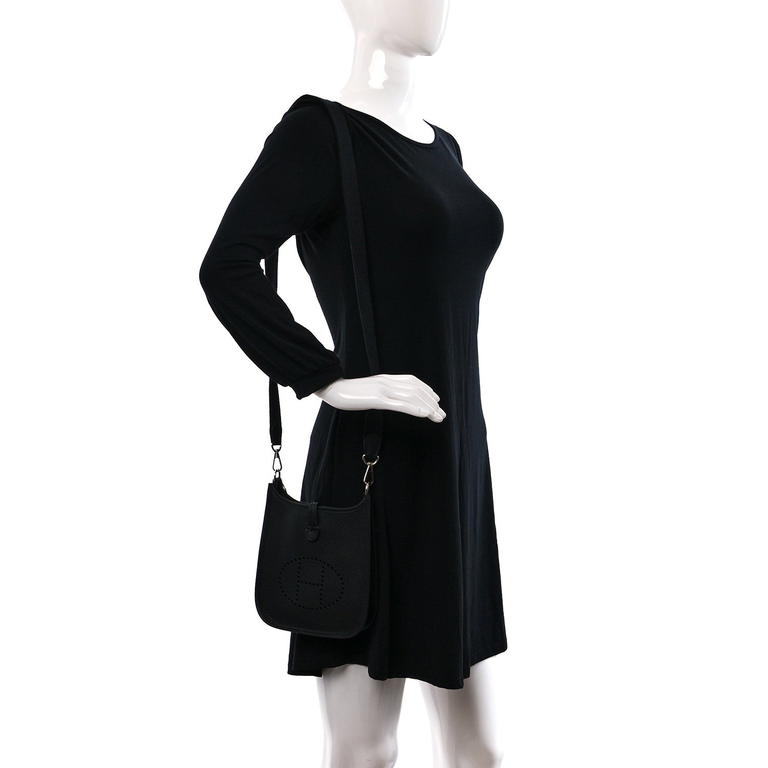 Hermes Taurillon Clemence Evelyne TPM Black 2 of 9