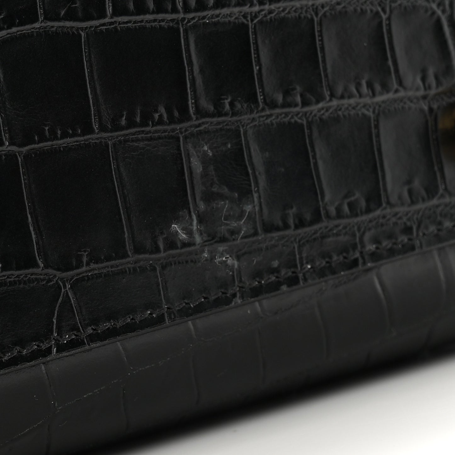 Calfskin Crocodile Embossed Nano Sac De Jour Black