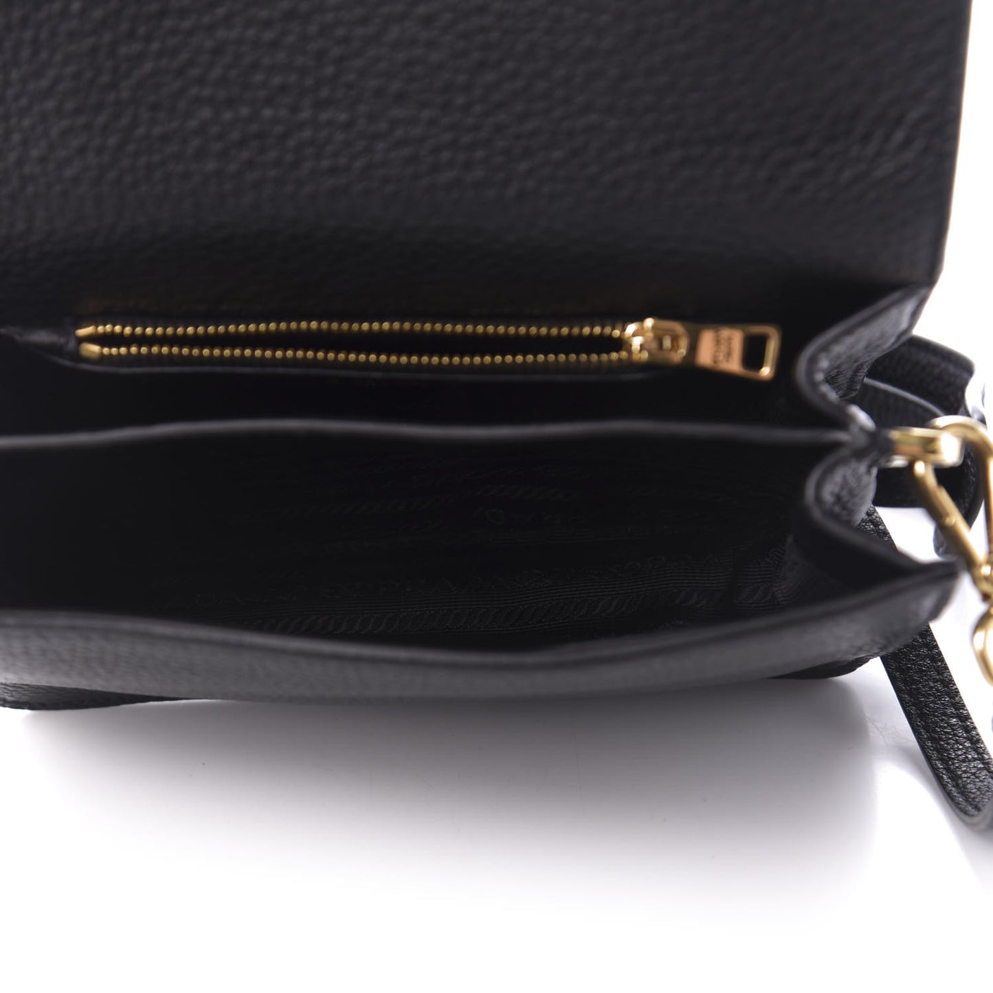 Vitello Daino Flap Crossbody Black