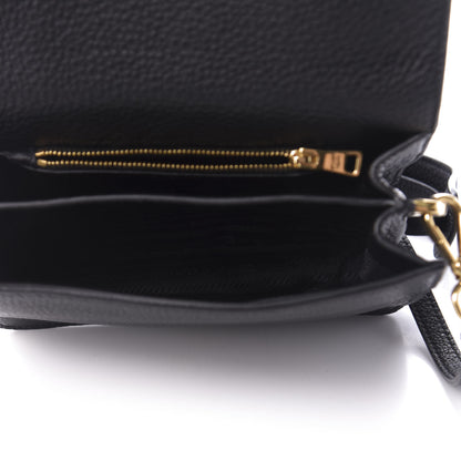 Prada Vitello Daino Flap Crossbody Black 5 of 9