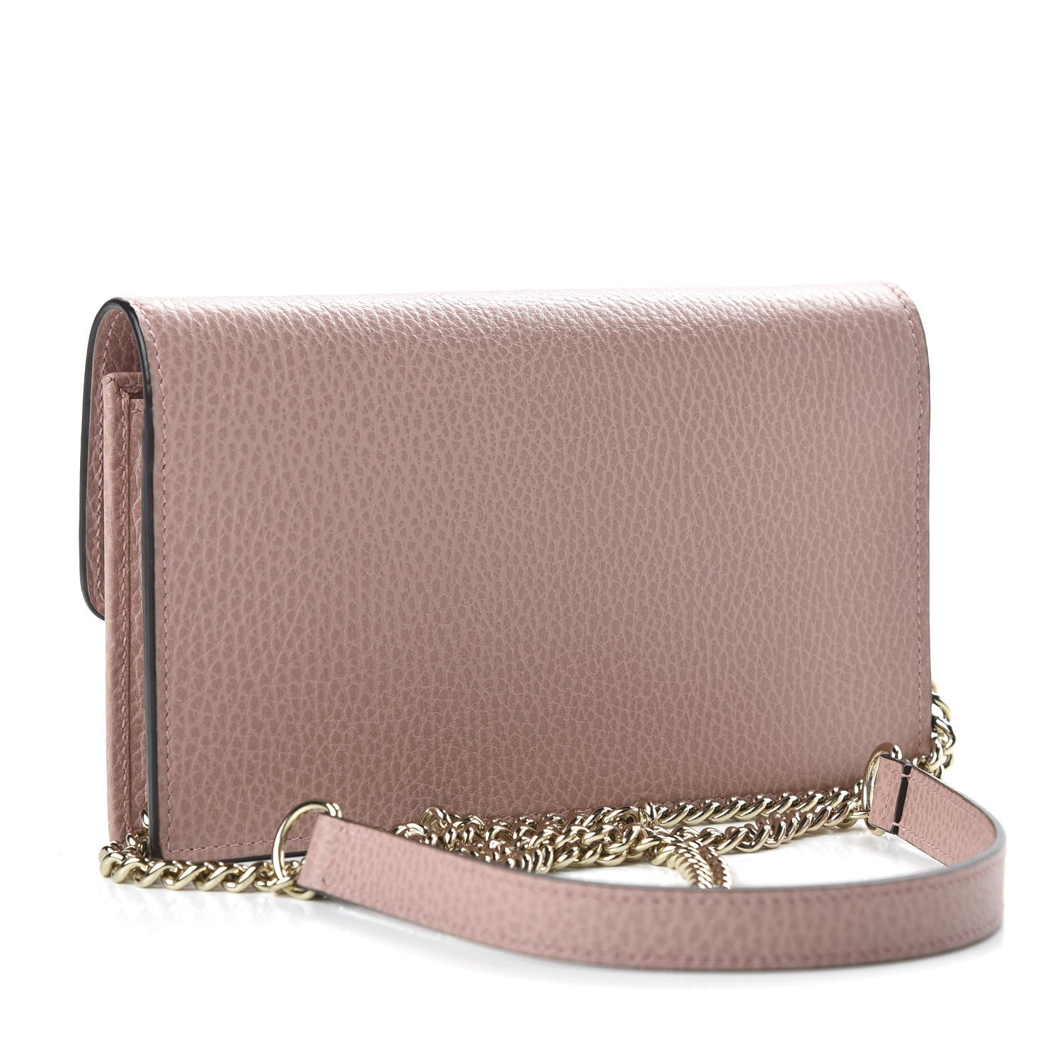 Gucci Dollar Calfskin Interlocking G Chain Wallet Soft Pink 4 of 10