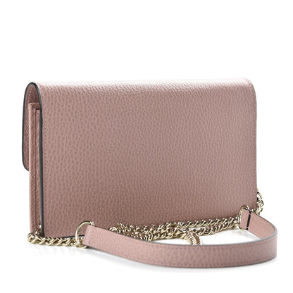 Gucci Dollar Calfskin Interlocking G Chain Wallet Soft Pink 4 of 10