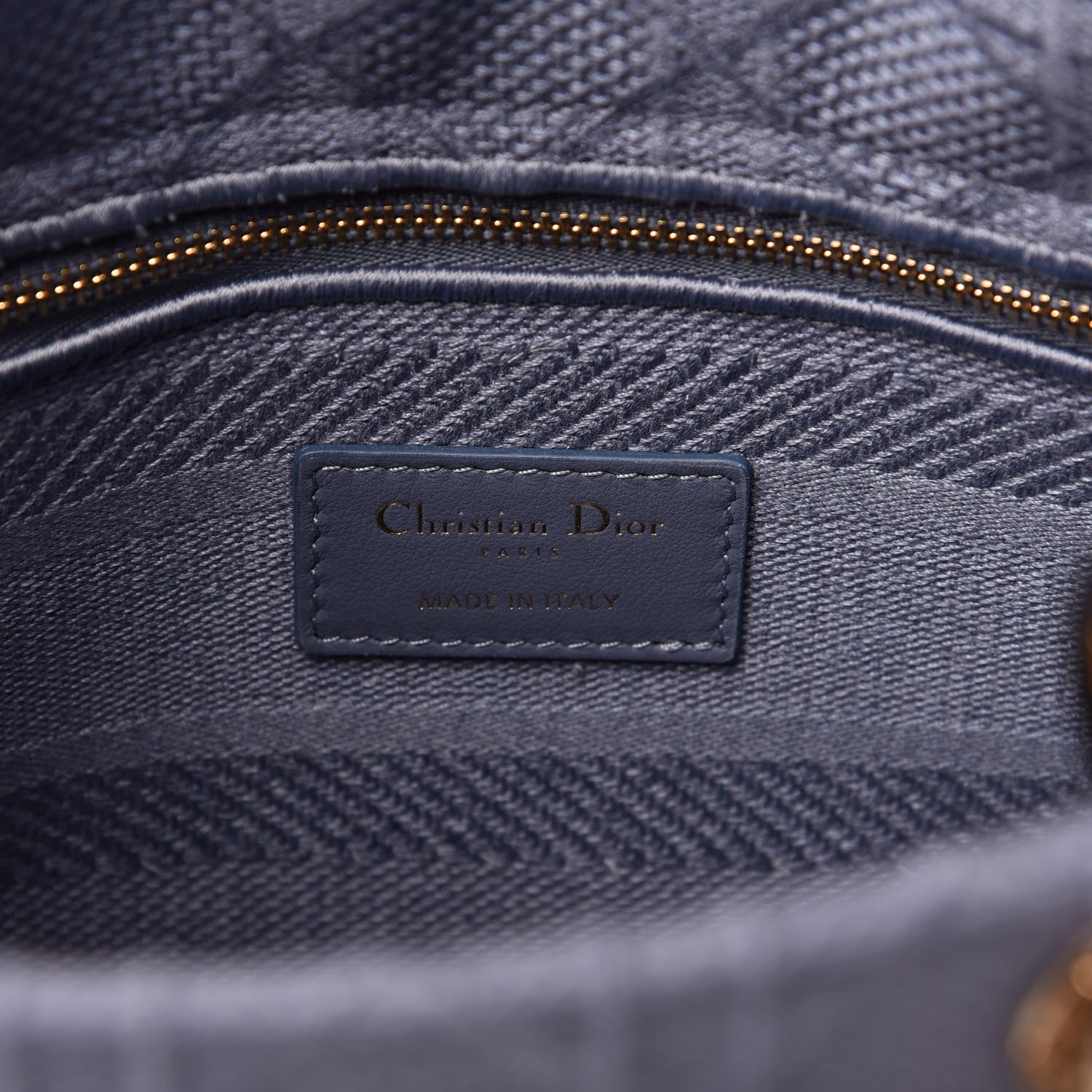 Christian Dior Canvas Embroidered Cannage Medium Lady D-Lite Blue 8 of 10