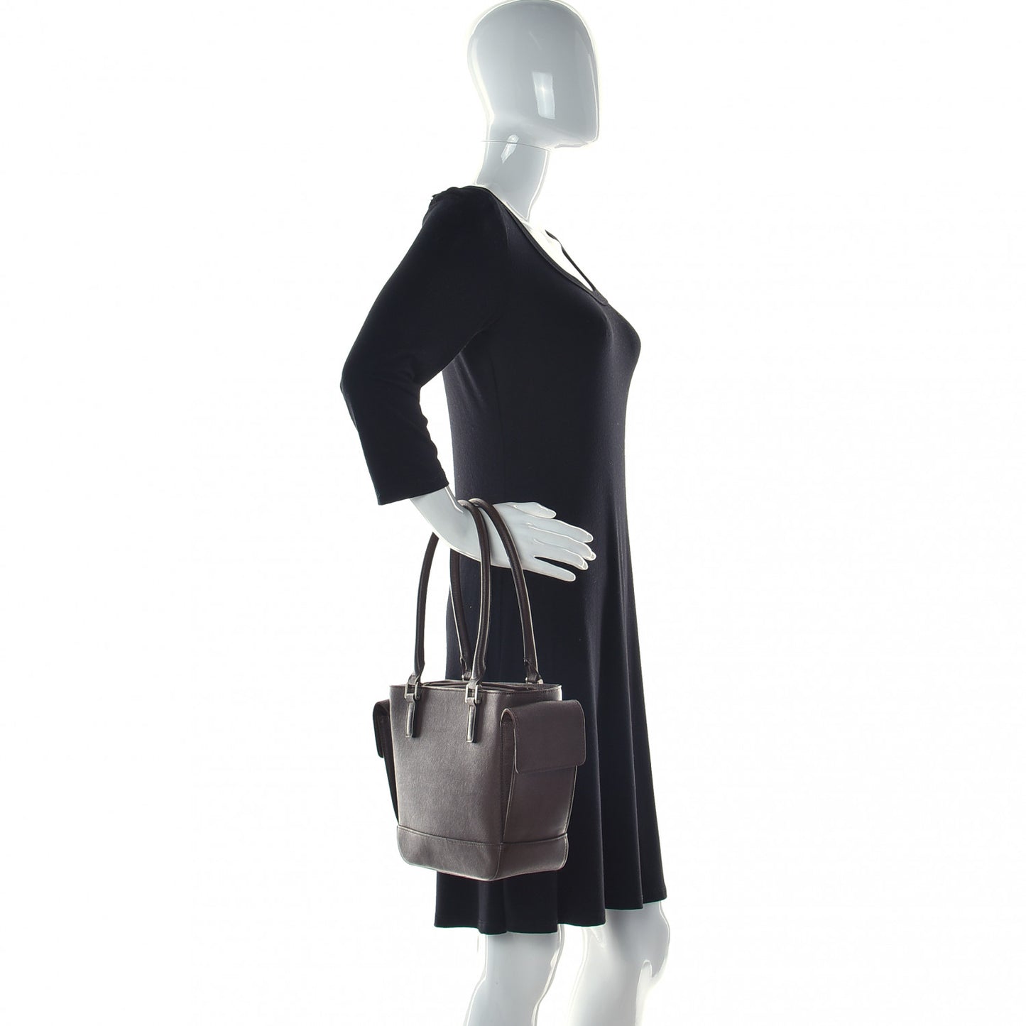 Saffiano Top Handle Tote Brown