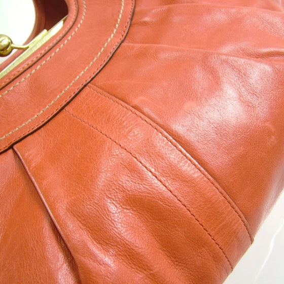 COACHErgoLeatherPleatedFramedHoboCoral