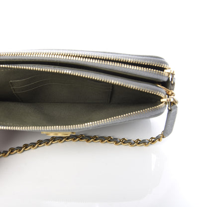 Chanel Caviar Quilted Small Boy Clutch With Chain Grey 5 of 16