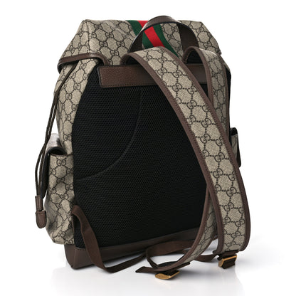 Gucci GG Supreme Monogram Medium Ophidia Double Buckle Backpack Brown 3 of 9