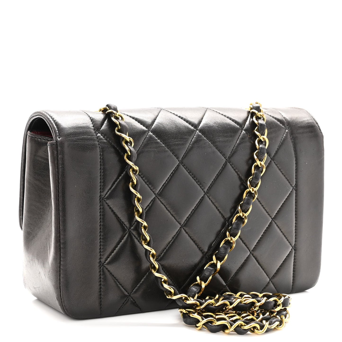 Lambskin Quilted Small Single Flap Black