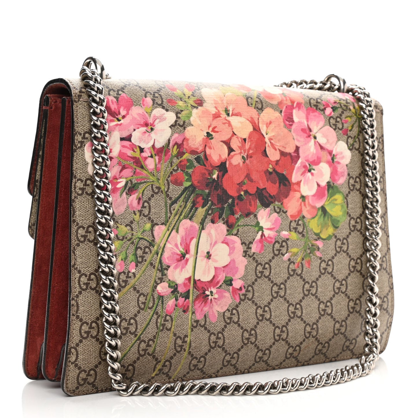 GG Supreme Monogram Blooms Medium Dionysus Shoulder Bag Beige Multicolor Dry Rose