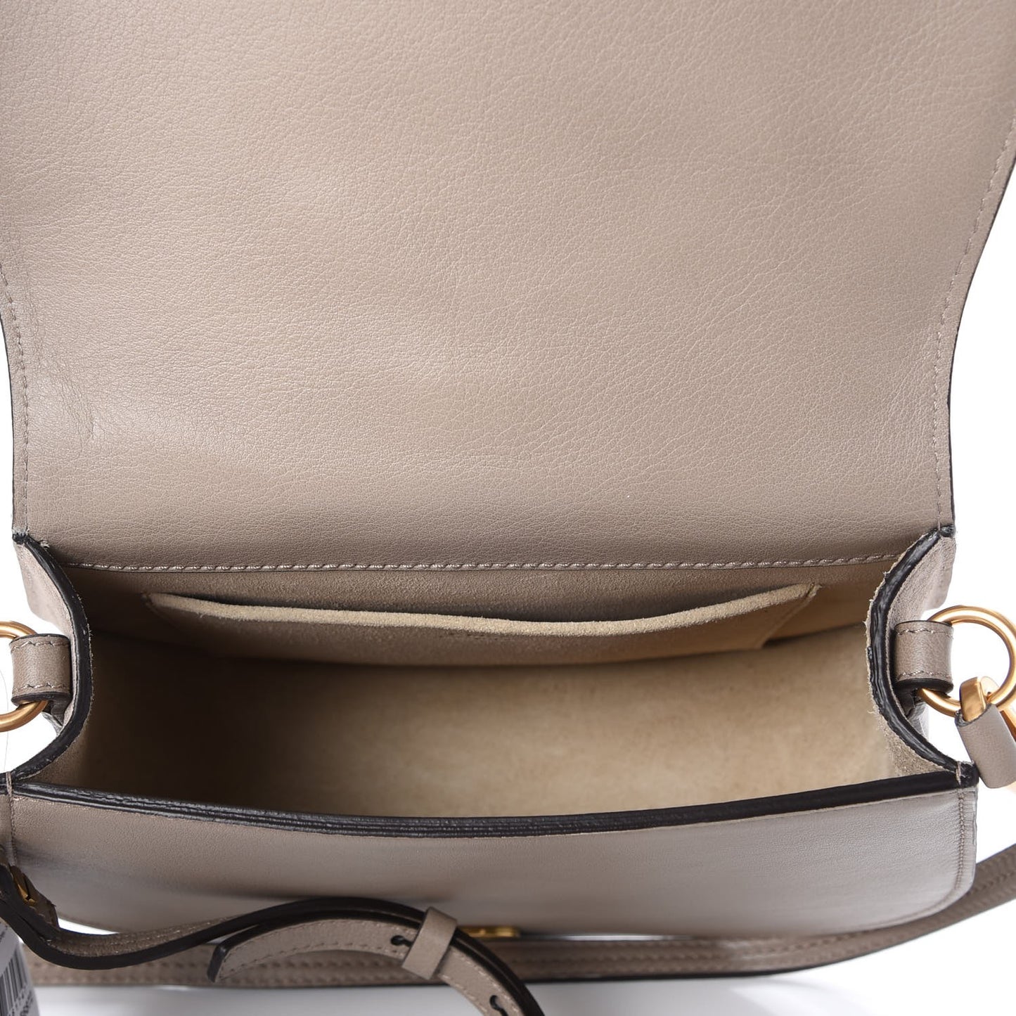 Calfskin Suede Medium Nile Bracelet Bag Motty Grey