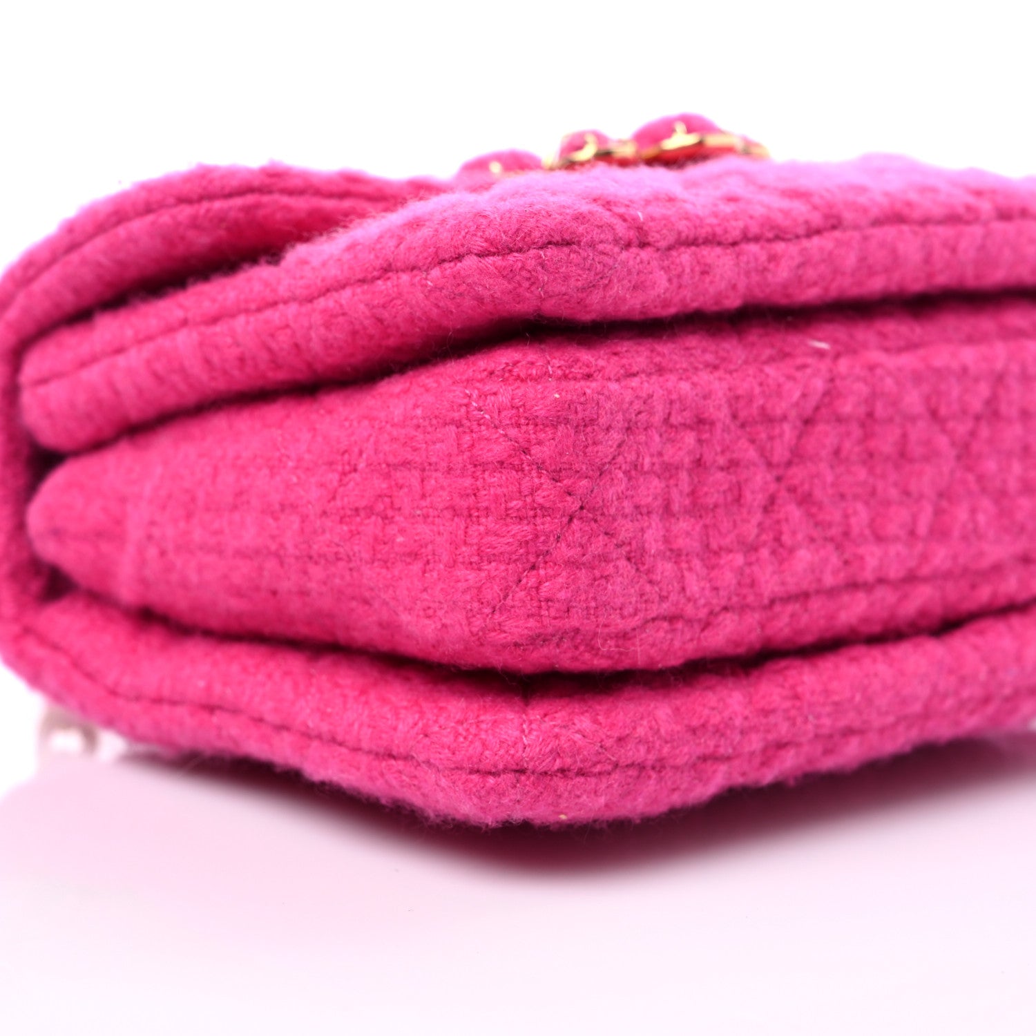 Chanel Cashmere Tweed Quilted Mini Bijoux Flap Fuchsia 8 of 9