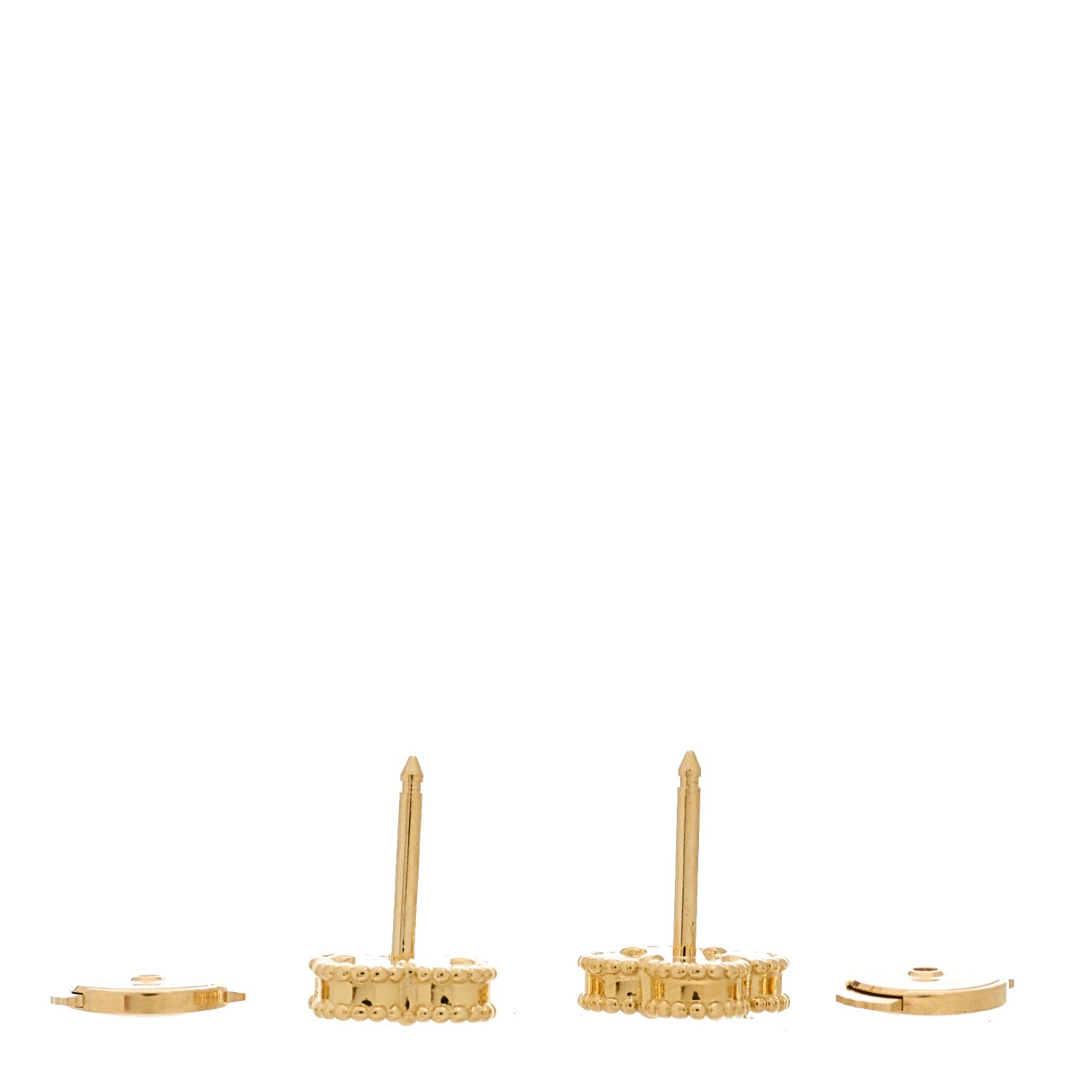 Van Cleef & Arpels 18K Yellow Gold Mother of Pearl Sweet Alhambra Earrings 3 of 5