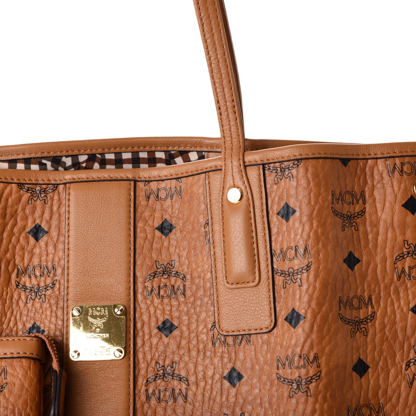 Visetos Medium Liz Reversible Shopper Tote Cognac