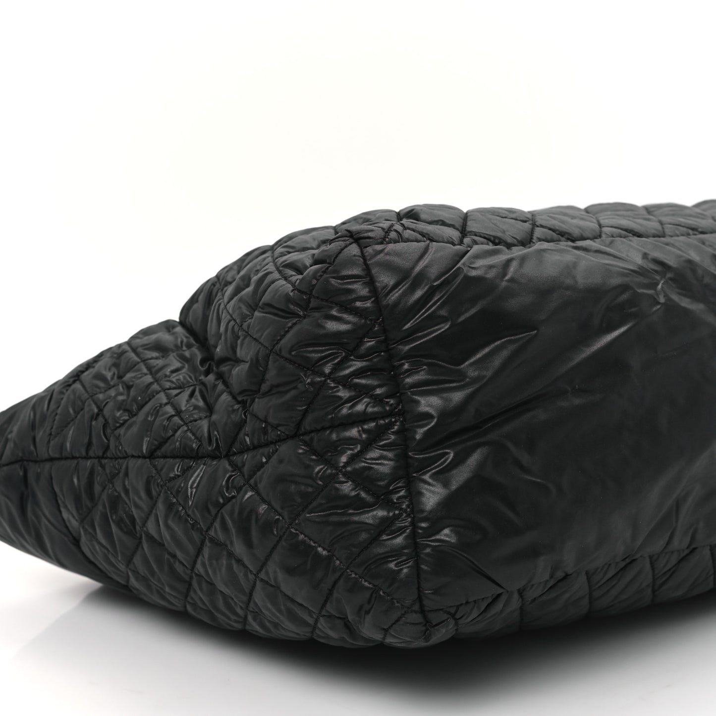 Nylon Quilted Large Coco Cocoon Tote Black