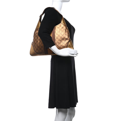 Gucci Metallic Guccissima Jackie O Bouvier Web Hobo 2 of 12