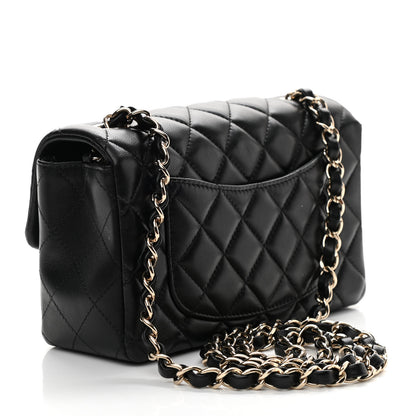 Chanel Lambskin Quilted Mini Rectangular Flap Black 2 of 9