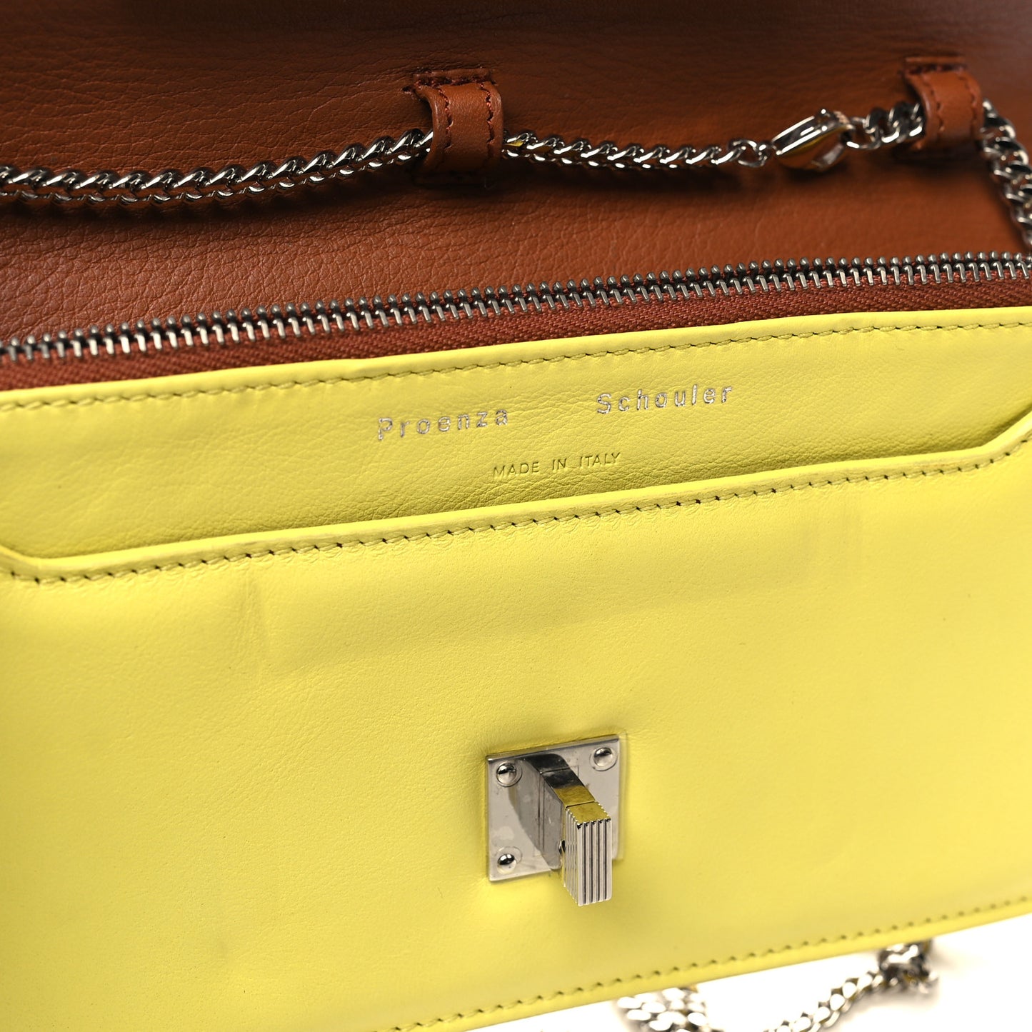 Smooth Calfskin PS11 Chain Wallet Yellow