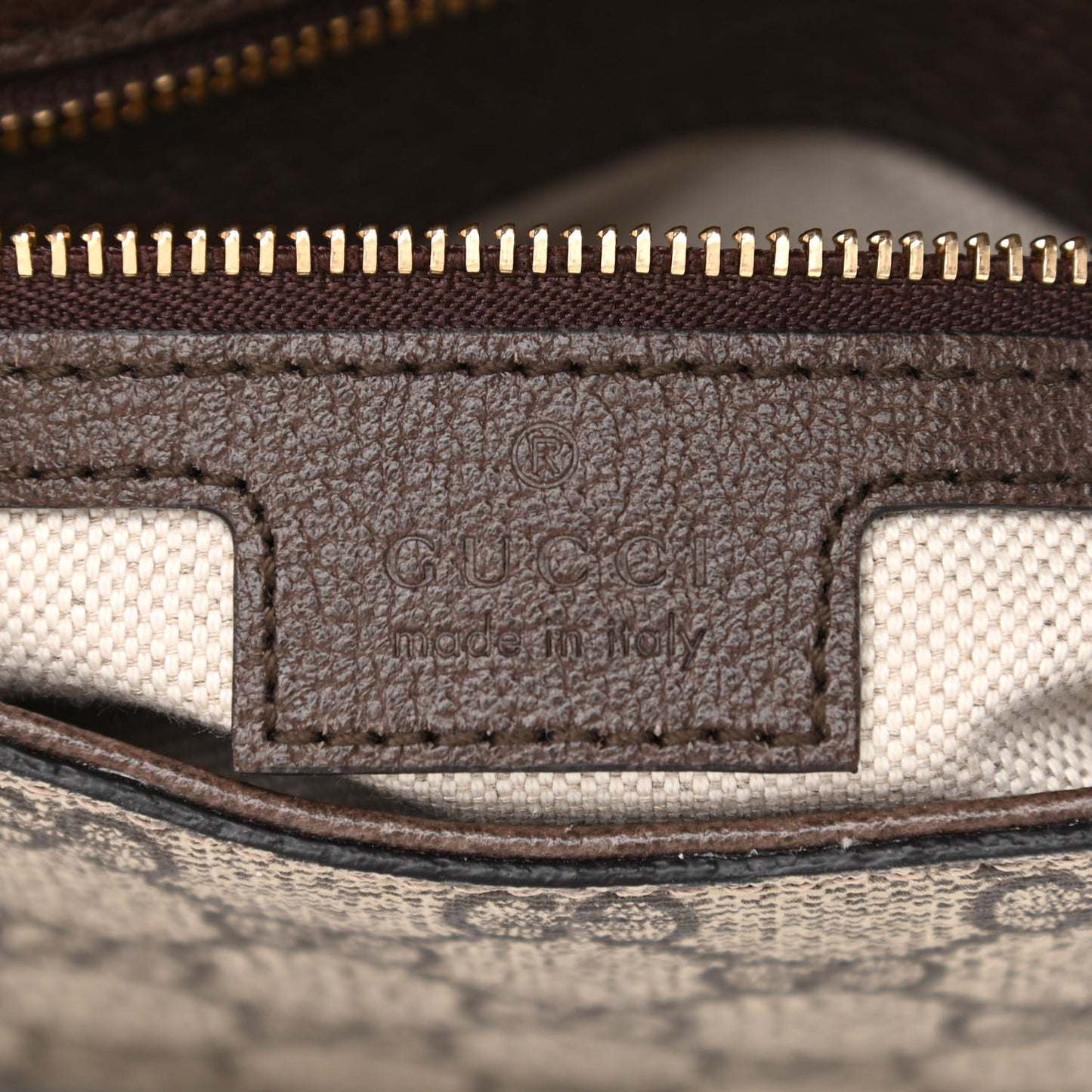 GG Supreme Monogram Textured Dollar Calfskin Blondie Chain Shoulder Flap Bag Beige Ebony New Acero