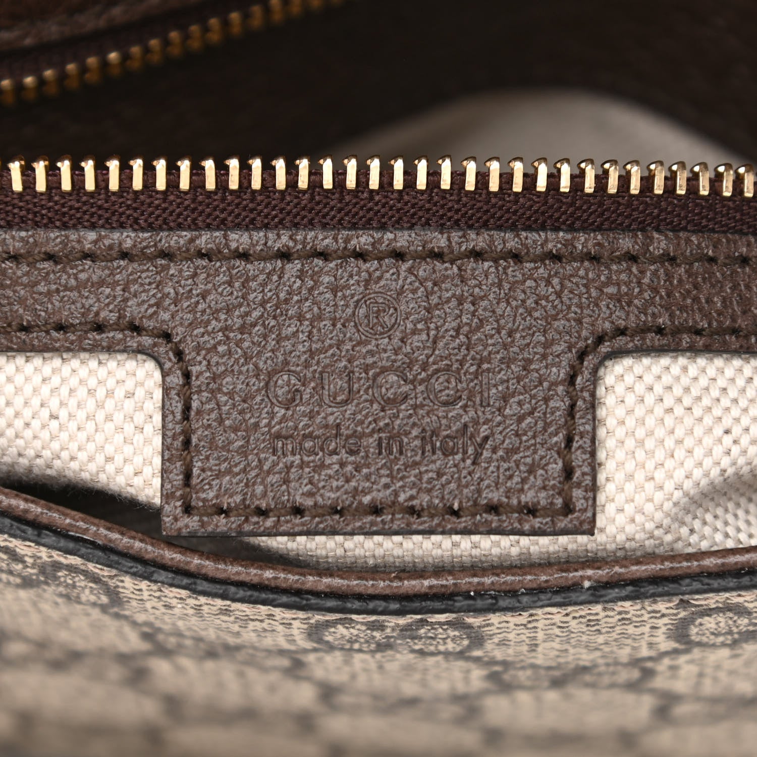 Gucci GG Supreme Monogram Textured Dollar Calfskin Blondie Chain Shoulder Flap Bag Beige Ebony New Acero 6 of 10