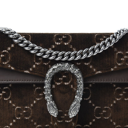 Gucci Velvet Moon Calfskin Crystal GG Monogram Small Dionysus Shoulder Bag Brown Vintage Cocoa Black Diamond 9 of 9