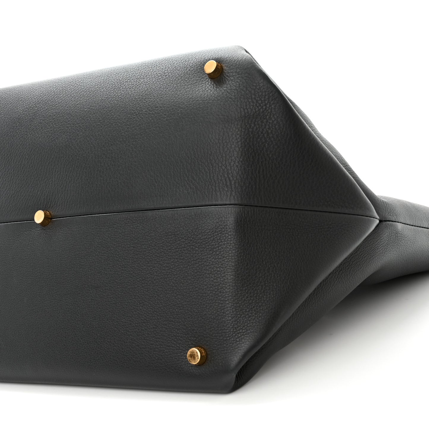Pebbled Calfskin Medium Amelia East West Tote Black
