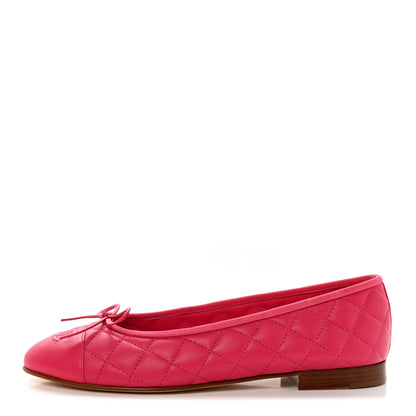 Chanel Lambskin Quilted CC Cap Toe Ballerina Flats 39.5 Pink 1 of 10