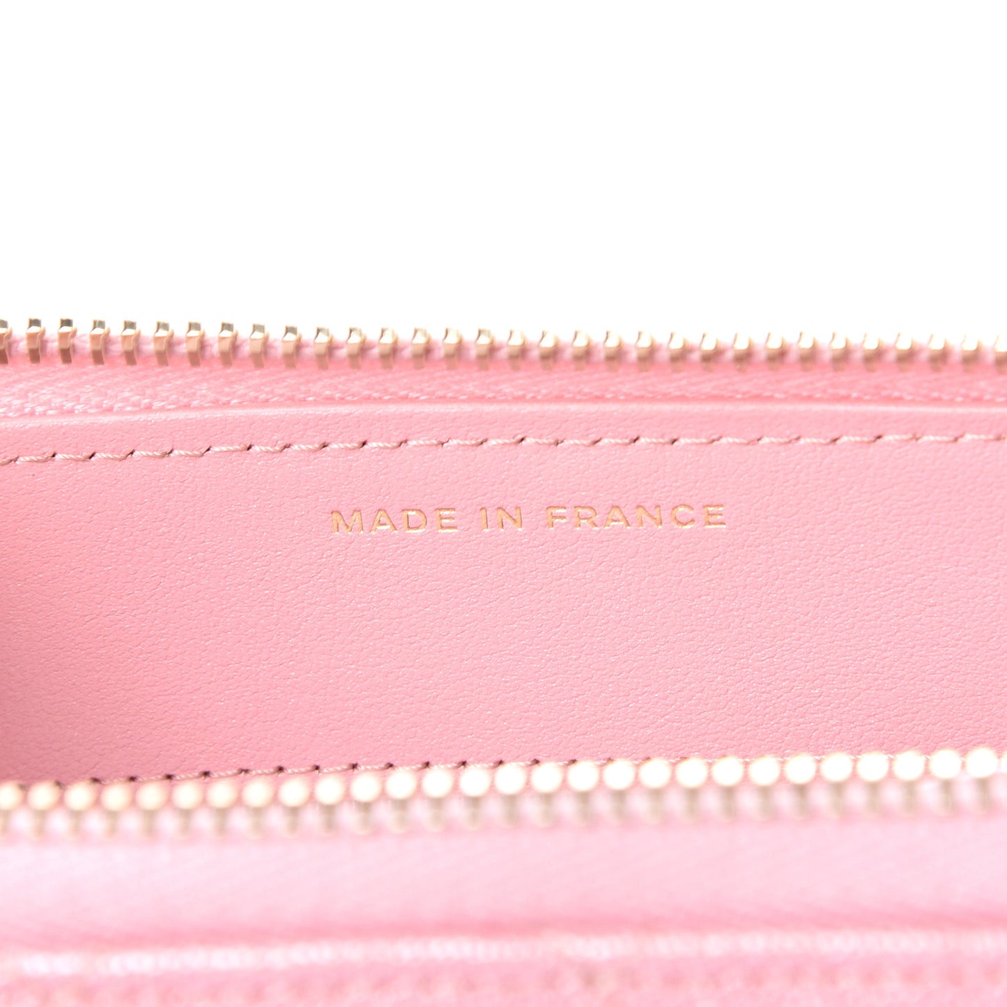 Iridescent Caviar Quilted Large Zip Around Wallet Pink