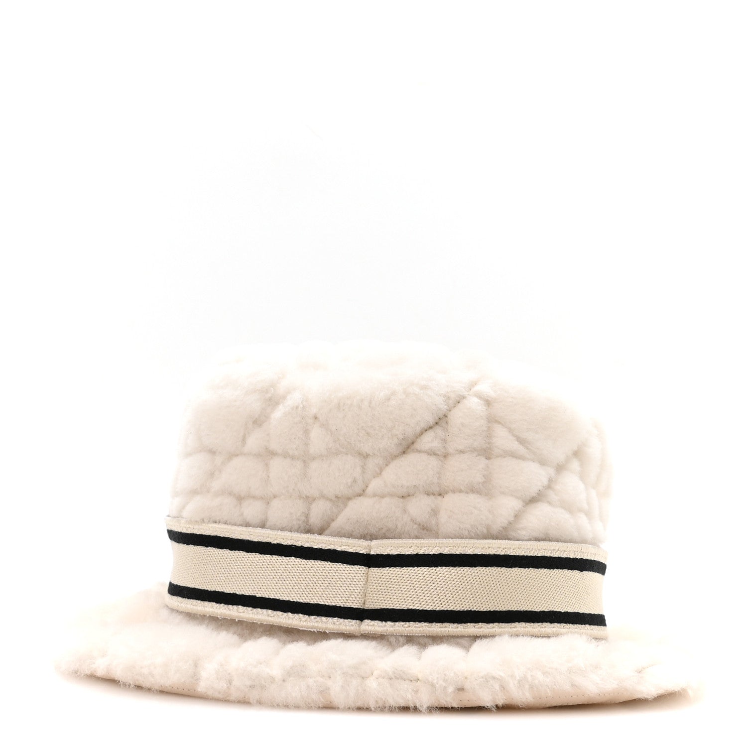 Christian Dior Shearling Cannage D-Bobby Bucket Hat 58 Ecru 6 of 8