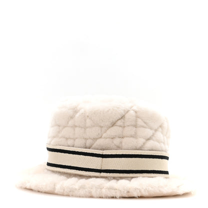 Christian Dior Shearling Cannage D-Bobby Bucket Hat 58 Ecru 6 of 8