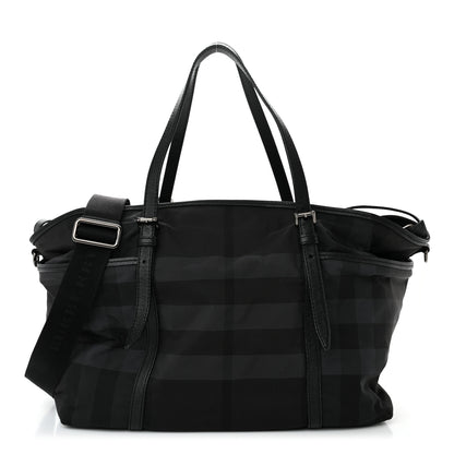 Burberry Nylon House Check Diaper Bag Black 3 of 15