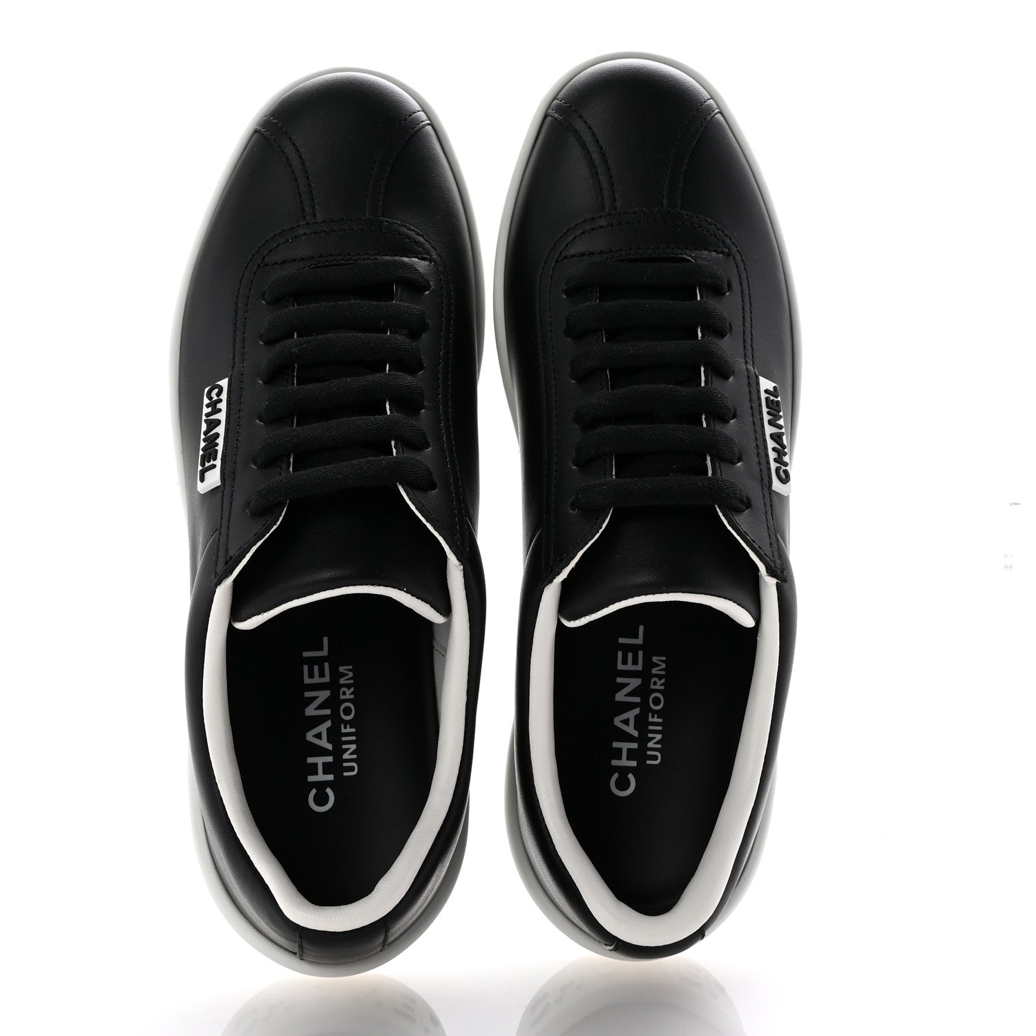 Chanel Calfskin CC Womens Sneakers 35.5 Black 2 of 10
