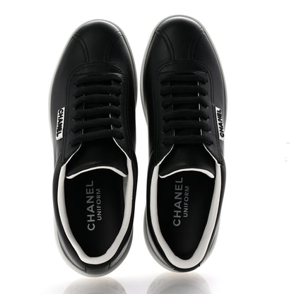 Chanel Calfskin CC Womens Sneakers 35.5 Black 2 of 10