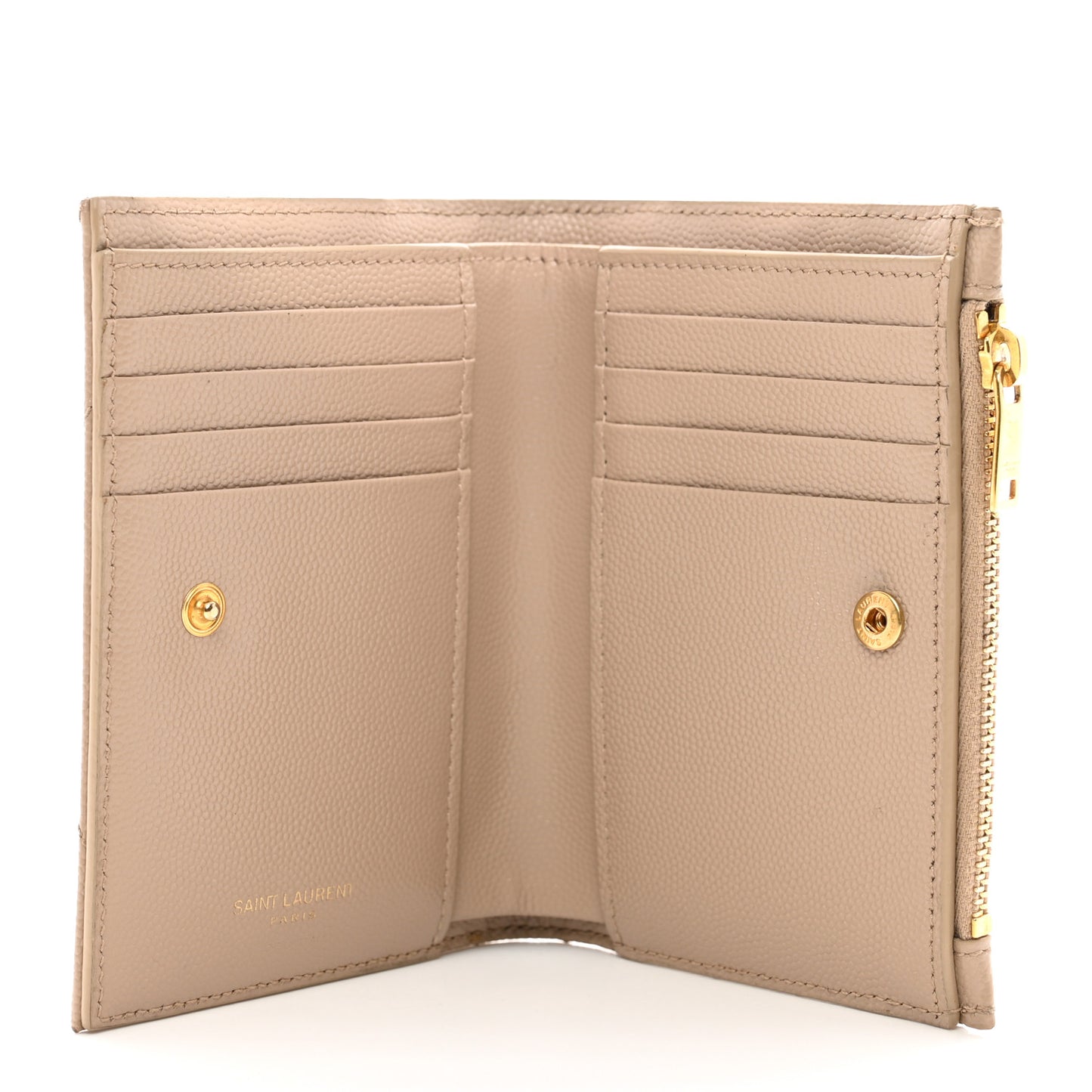 Grain De Poudre Matelasse Chevron Monogram Zipped Two-Part Wallet Dark Beige