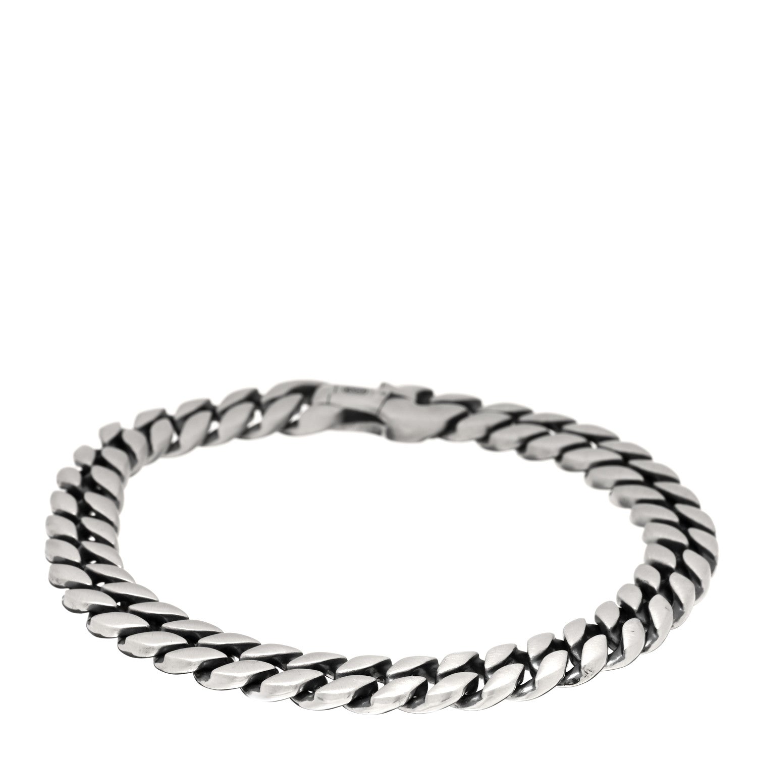 David Yurman Sterling Silver 8mm Buckle Curb Chain Bracelet 1 of 3