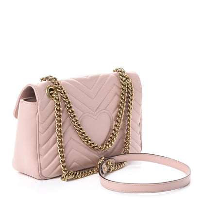 Gucci Calfskin Matelasse Small GG Marmont Shoulder Bag Perfect Pink 3 of 9