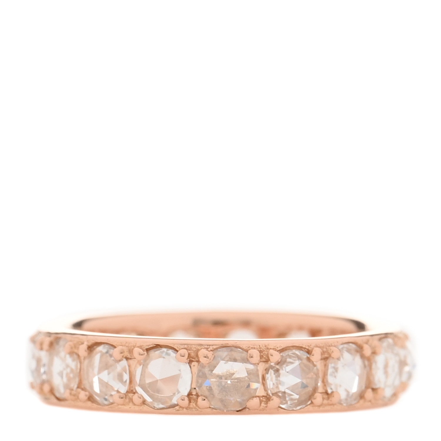 Tiffany 18K Rose Gold Diamond Metro Rose Cut Eternity Band Ring 46 3.75 1 of 4